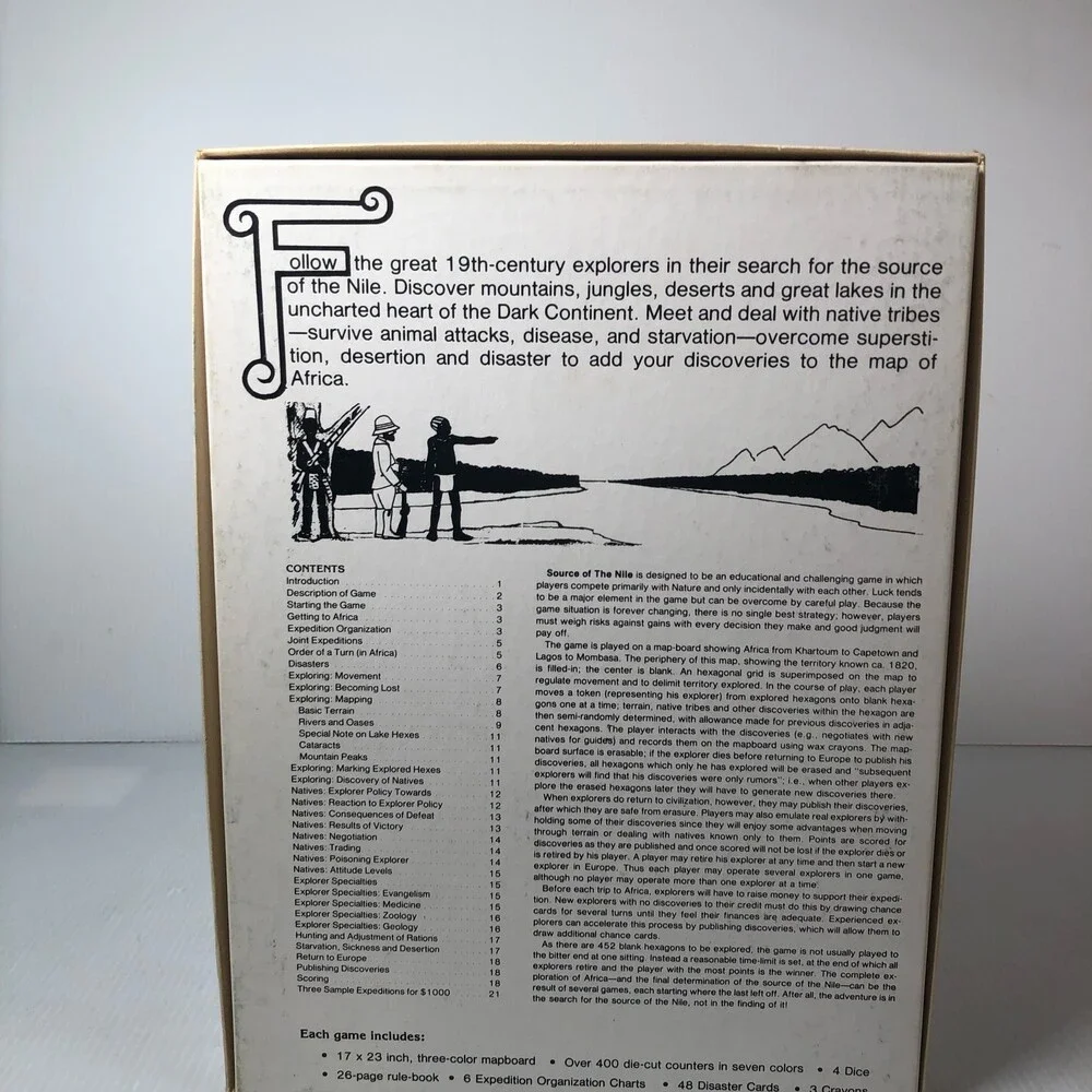 Source of the Nile 1978 Discovery Games Vintage Board Game 1st Edition Complete